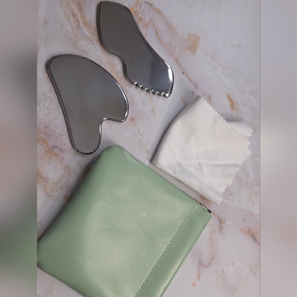 ​2 Pcs Stainless Steel Gua Sha Set Metal Facial Massager for Lymphatic Drainag - Picture 7 of 8